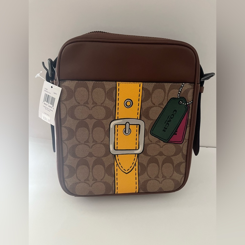 NWT Coach CH200 Hudson Crossbody 21 Signature Canvas&Leather Trompe L'oeil Print - Picture 7 of 7